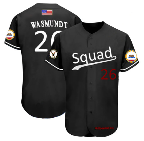 Men's Squad Customized Black Stitched Jersey 002